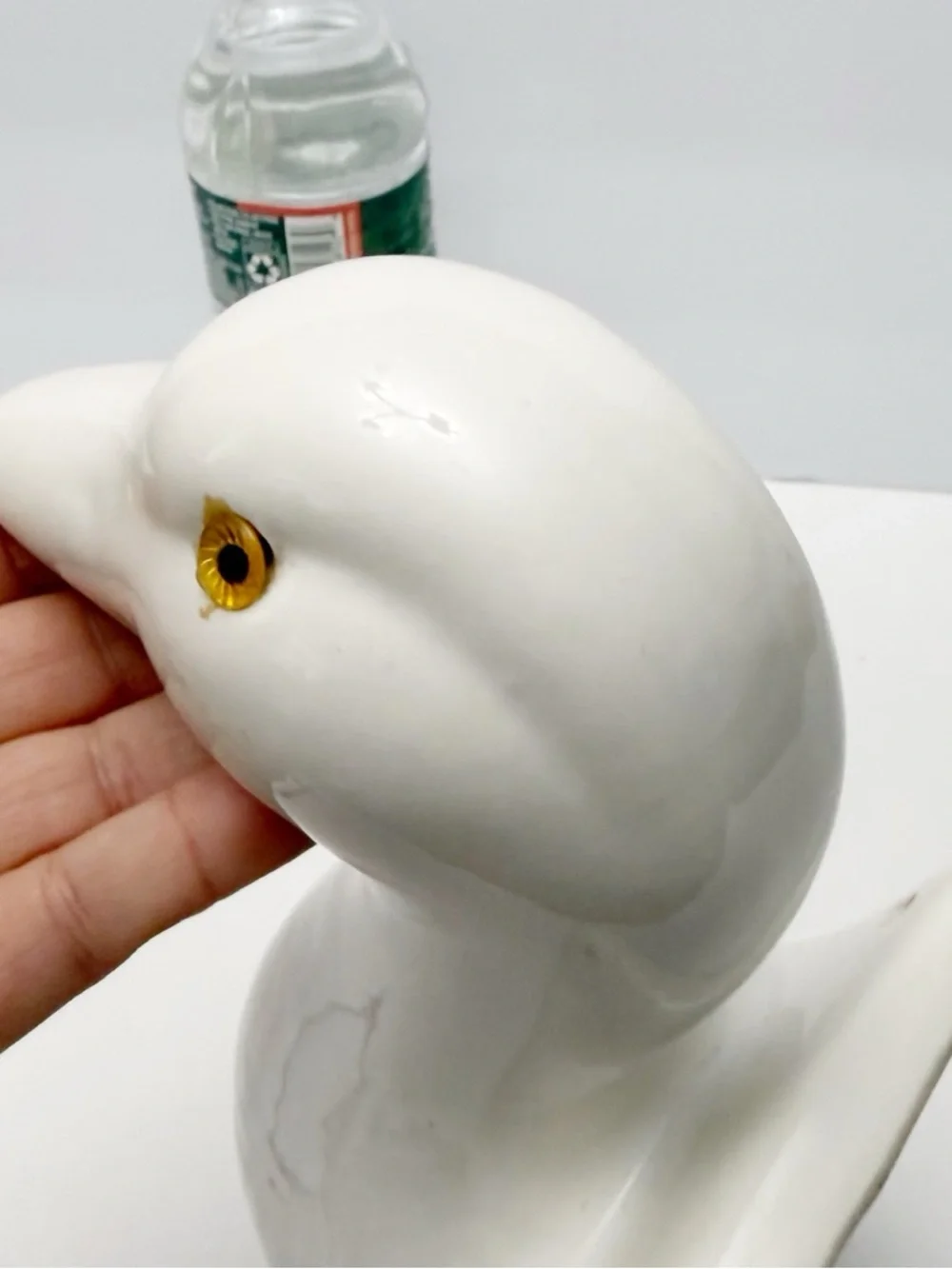 Vintage White Ceramic Duck Head Wall Mount Hook Apron Towel Holder